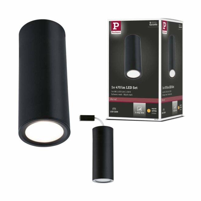 Paulmann 71102 LED Wandleuchte Leselampe Serra Weiß/Schwarz matt dimmbar  mit | Lampen1a | Kinderlampen