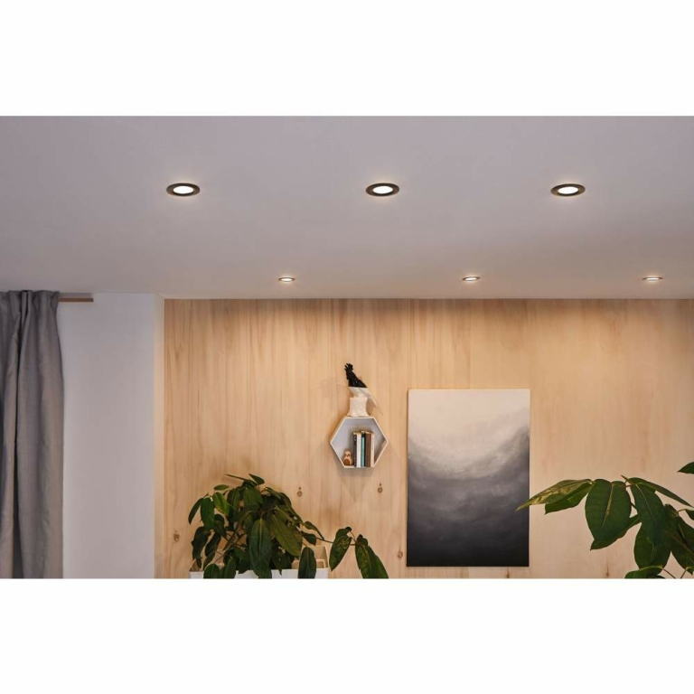 Paulmann LED Einbauleuchte Nova Plus Coin Einzelleuchte schwenkbar IP65 rund 93mm 30° Coin 6W 470lm 230V dimmbar 2700K Schwarz matt
