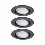 LED Einbauleuchte Smart Home Zigbee Base Coin Basisset schwenkbar  rund 90mm 20°  3x4,9W 3x420lm 230V dimmbar RGBW+ Schwarz matt