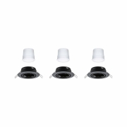 LED Einbauleuchte Smart Home Zigbee Base Coin Basisset schwenkbar  rund 90mm 20°  3x4,9W 3x430lm 230V dimmbar 3000K Schwarz matt