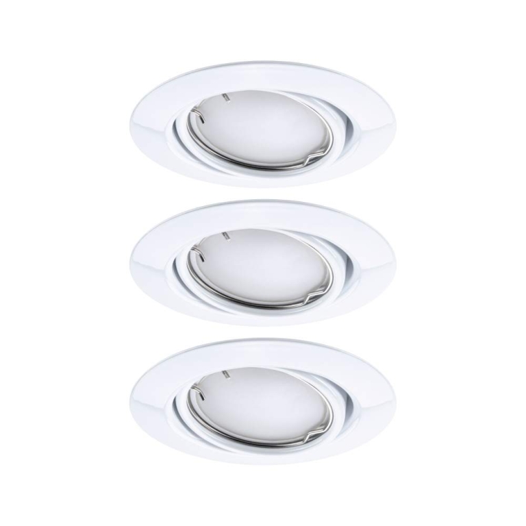 Paulmann LED Einbauleuchte Smart Home Zigbee Base Coin Basisset schwenkbar  rund 90mm 20°  3x4,9W 3x430lm 230V dimmbar 3000K Weiß