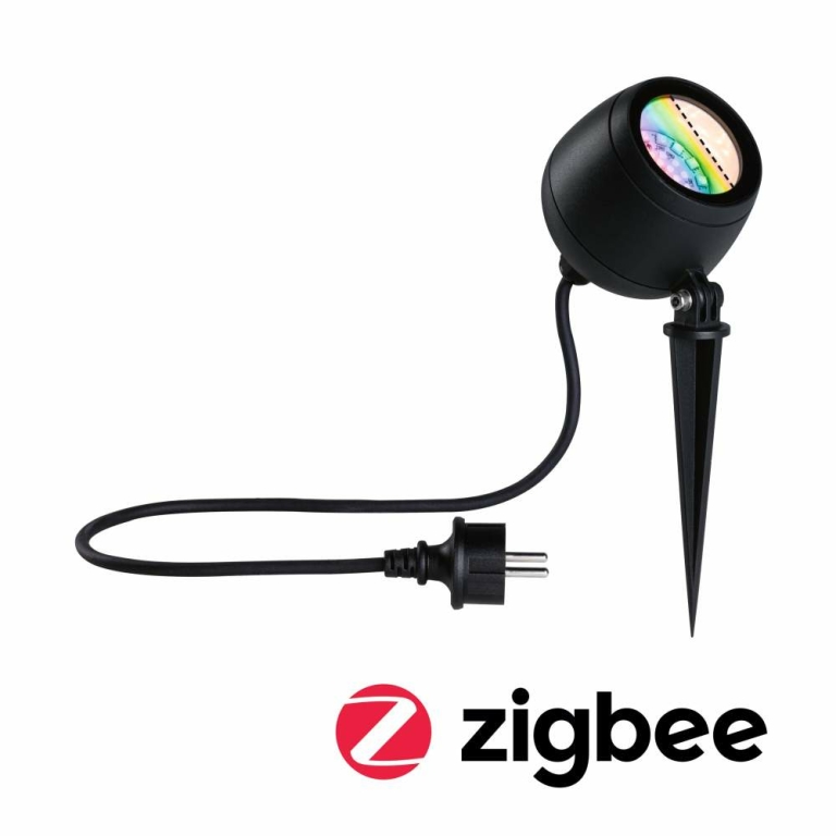 Paulmann LED Gartenstrahler Smart Home Zigbee Kikolo   IP65  90mm RGBW+ 6,2W 440lm 230V  Anthrazit Kunststoff#Aluminium