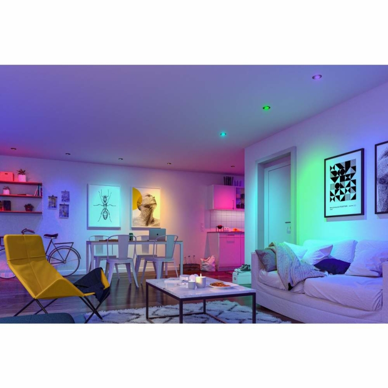 Paulmann LED Modul Einbauleuchte Smart Home Zigbee Base Coin    rund 50mm  Coin 4,9W 420lm 230V dimmbar RGBW+ Satin