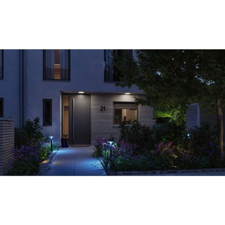 Paulmann LED Pollerleuchte Smart Home Zigbee Plate   IP44  600mm RGBW+ 5W 200lm 230V  Anthrazit  Metall#Kunststoff