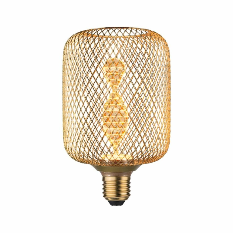 Paulmann Metallic Glow Standard 230V LED Leuchtmittel Zyl E27 Helix 130lm 3,5W 1800K  Messing