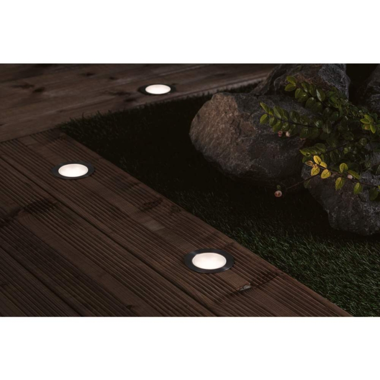 Paulmann Plug & Shine LED Bodeneinbauleuchte Smart Home Zigbee Floor RGBW 3er-Set  IP67 RGBW 3x2W  21VA Edelstahl