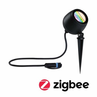 Plug & Shine LED Gartenstrahler Smart Home Zigbee Kikolo   IP65 RGBW+ 6,2W   Anthrazit