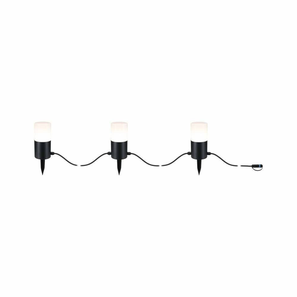 Paulmann 94761 Plug | Lichterkette IP44 3x2W Shine Tubs Anthrazit LED Lampen1a & 3000K