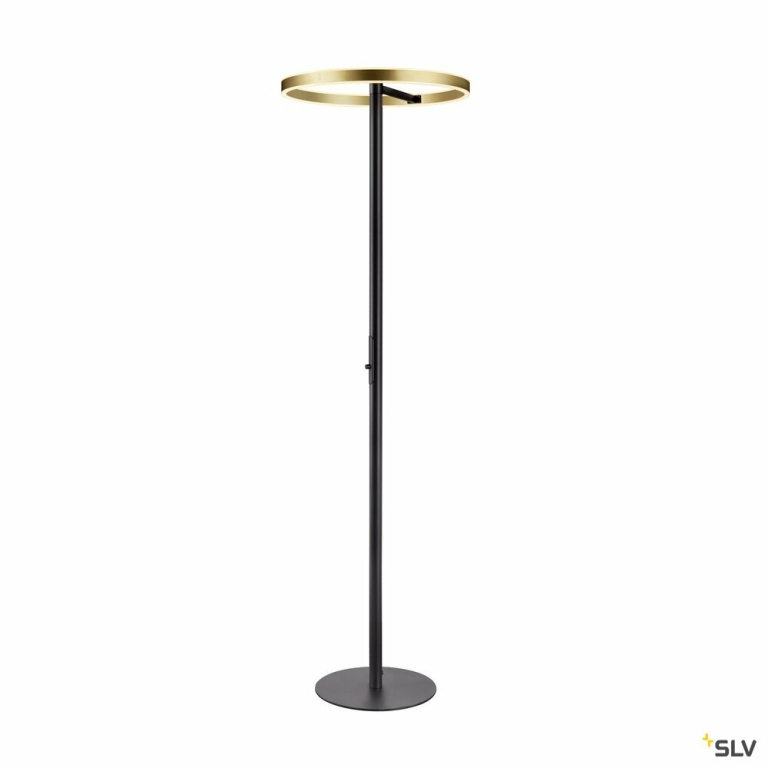 SLV ONE STRAIGHT FL, Stehleuchte schwarz/messing 20W 1200/1200lm 2700/3000K CRI90 140°