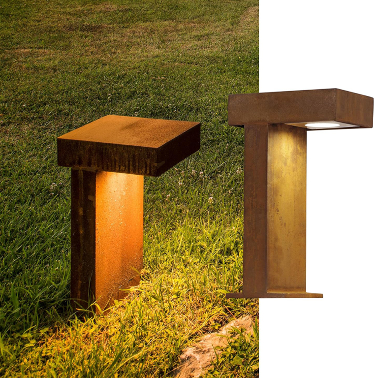 SLV RUSTY® PATHLIGHT 40 LED-Wegeleuchte Außenstandleuchte rost farbend 3000K 470lm IP55 FeCSi-Stahl gerostet Höhe 40cm