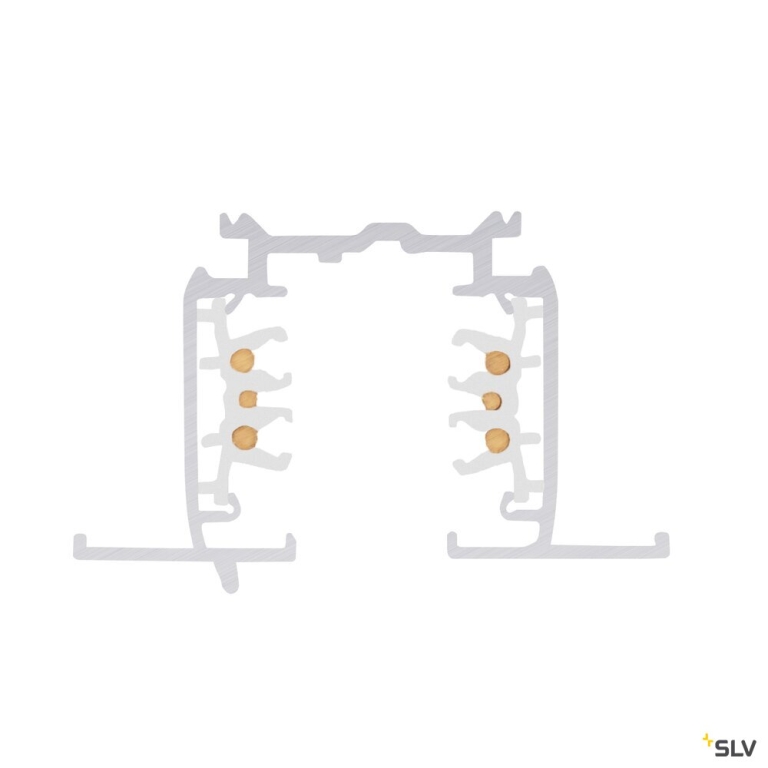 SLV S-TRACK 3-Phasen-Einbauschiene, Hochvoltschiene, 4m, weiß, DALI