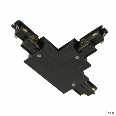 SLV T-Verbinder, für S-TRACK 3-Phasen-Einbauschiene, Erde außen rechts, schwarz, DALI