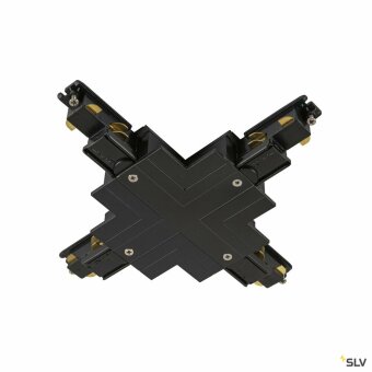 SLV X-Verbinder, für S-TRACK 3-Phasen-Einbauschiene, schwarz, DALI