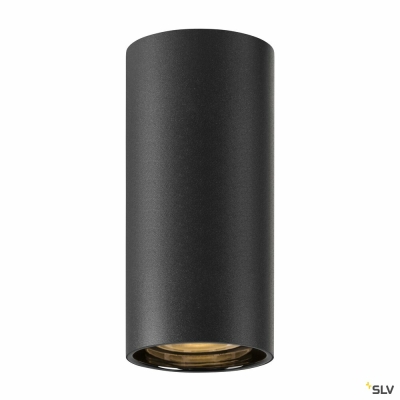 SLV ASTO TUBE, Deckenaufbauleuchte, zylindrisch, max. 1x10W, schwarz