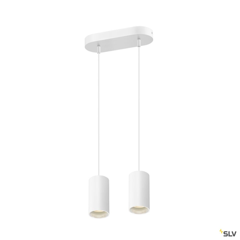SLV ASTO TUBE, Pendelleuchte, GU10, Pendellänge 250 cm, max. 2x10W, weiß