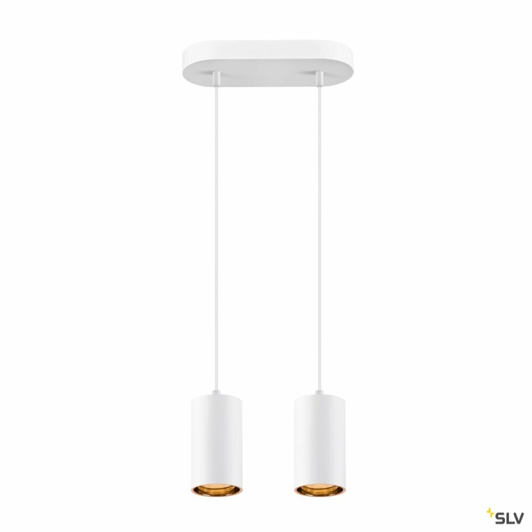 SLV ASTO TUBE, Pendelleuchte, GU10, Pendellänge 250 cm, max. 2x10W, weiß