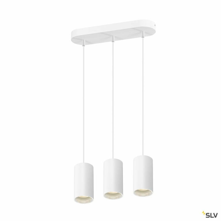 SLV ASTO TUBE, Pendelleuchte, GU10, Pendellänge 250 cm, max. 3x10W, weiß