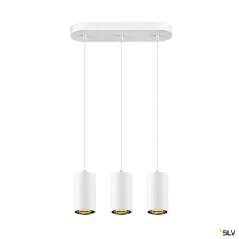 SLV ASTO TUBE, Pendelleuchte, GU10, Pendellänge 250 cm, max. 3x10W, weiß