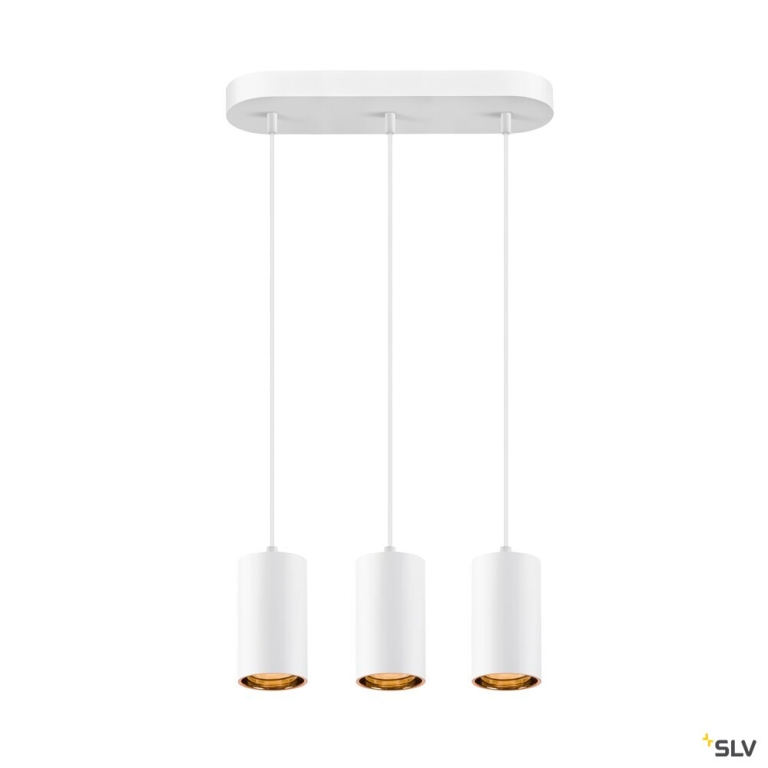 SLV ASTO TUBE, Pendelleuchte, GU10, Pendellänge 250 cm, max. 3x10W, weiß