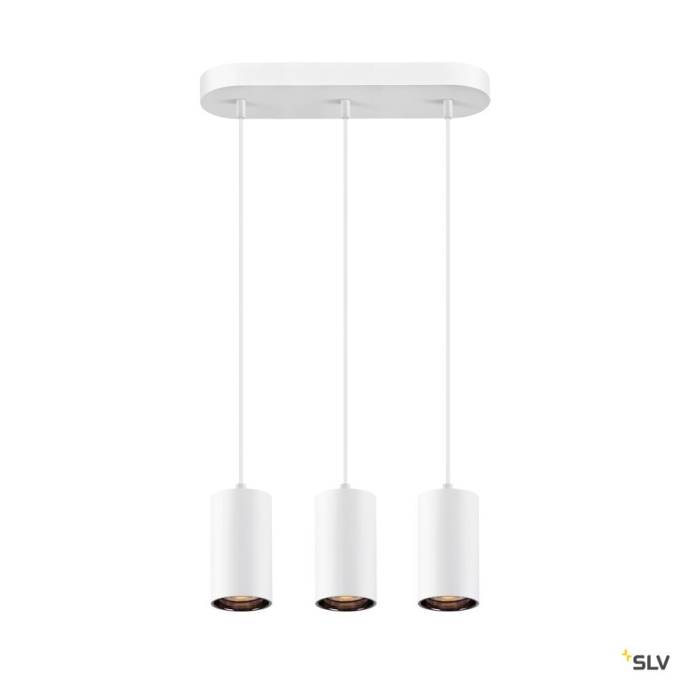 SLV ASTO TUBE, Pendelleuchte, GU10, Pendellänge 250 cm, max. 3x10W, weiß