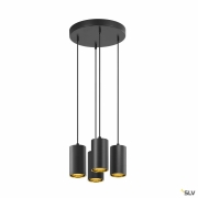 ASTO TUBE, Pendelleuchte, GU10, Pendellänge 250 cm, max. 4x10W, schwarz