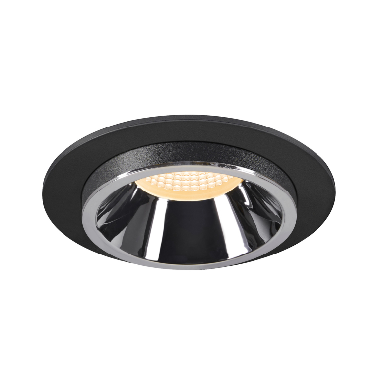 SLV NUMINOS® PROJECTOR L, Deckeneinbauleuchte, 3000 K, 20°, zylindrisch, schwarz / chrom