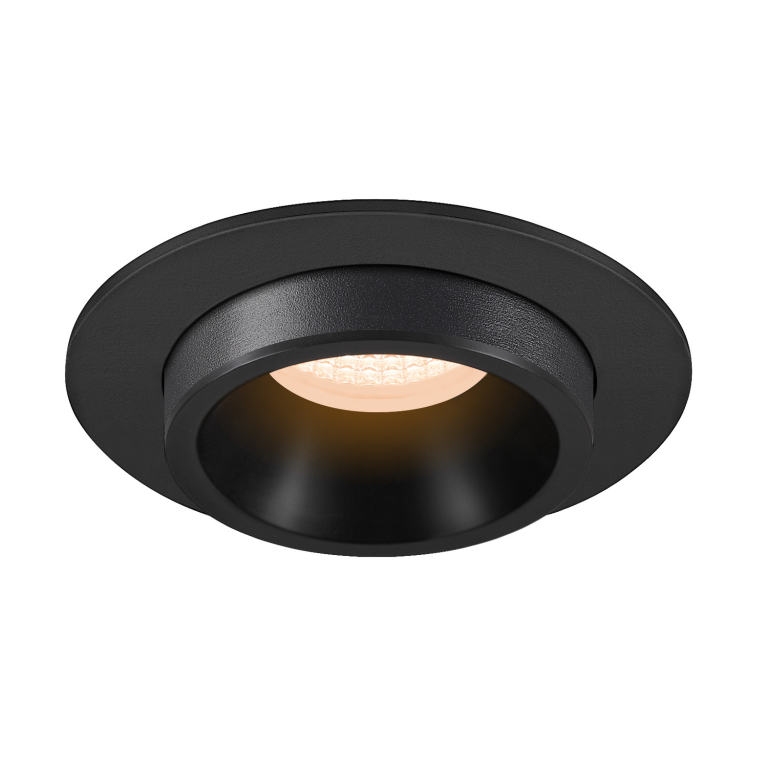 SLV NUMINOS® PROJECTOR M, Deckeneinbauleuchte, 2700 K, 55°, zylindrisch, schwarz / schwarz