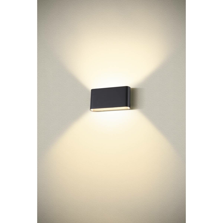 SLV LED Außenwandleuchte OVAL 18 WL schwarz Up & Down 10W IP65 CCT 2700/3000K