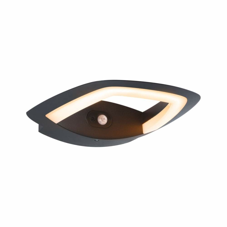 Paulmann LED Außenwandleuchte Akena Bewegungsmelder insektenfreundlich IP44  243x254mm 2200K 10,8W 800lm 230V  Anthrazit Aluminium