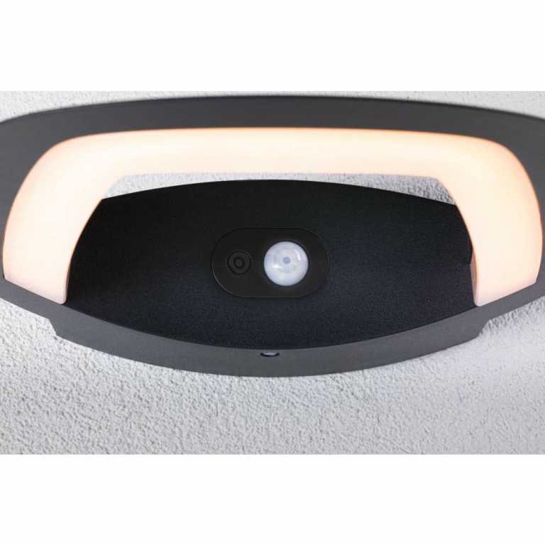 Paulmann LED Außenwandleuchte Akena Bewegungsmelder insektenfreundlich IP44  243x254mm 2200K 10,8W 800lm 230V  Anthrazit Aluminium