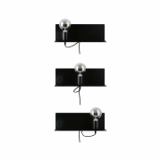 LED Wand-Leseleuchte Devara Schwarz matt mit Ablage USB-C-Ladefunktion E27 230V
