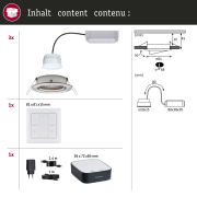 Zigbee Einbaustrahler Starterset smik Gateway mit Wandtaster + 3er Set Einbauleuchte Nova Plus Coin RGBW