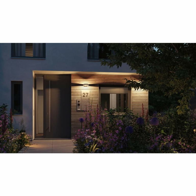 Paulmann LED Außenwandleuchte Anela Bewegungsmelder insektenfreundlich IP44  245x309mm 2200K 12W 700lm 230V  Anthrazit Aluminium