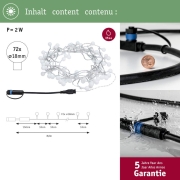 Plug & Shine LED Lichterkette 7,5m 72 kleine Lichter IP44 Warmweiß 3000K Schwarz