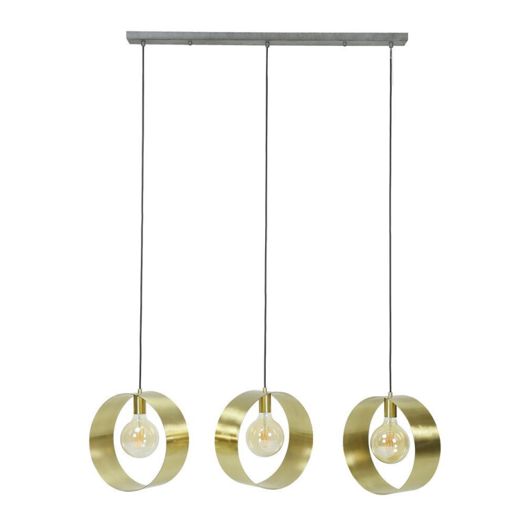 famlights famlights | Pendelleuchte Neyla in Gold E27 3-flammig Balken