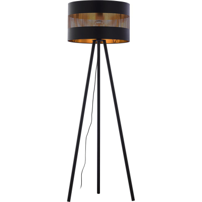 famlights famlights | Stehleuchte Nino in Schwarz und Gold E27