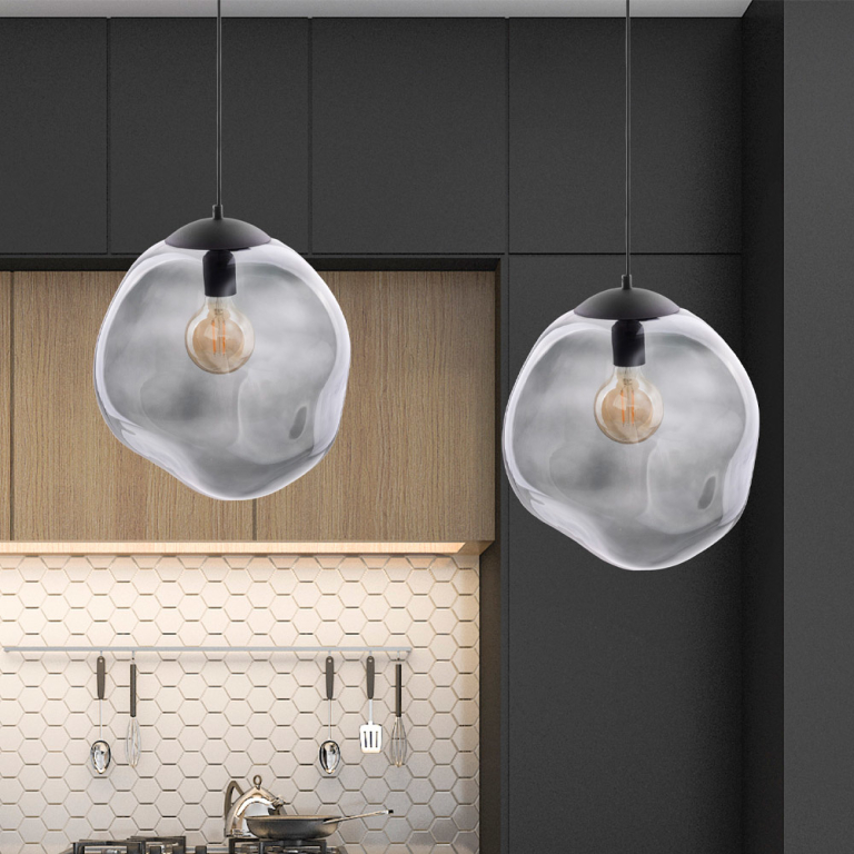 famlights famlights | Pendelleuchte Adriano in Schwarz E27