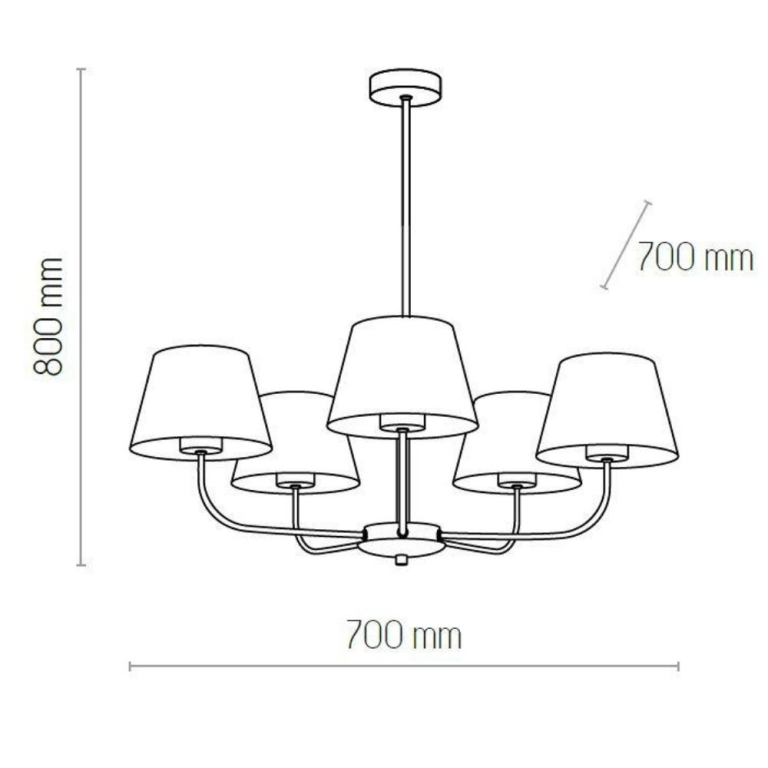 famlights famlights | Pendelleuchte Richard in Braun und Schwarz E27 5-flammig