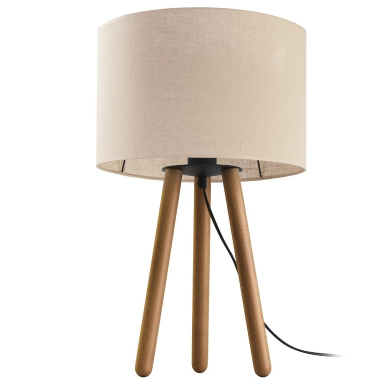 famlights famlights | Tischleuchte Mina in Beige und Braun E27