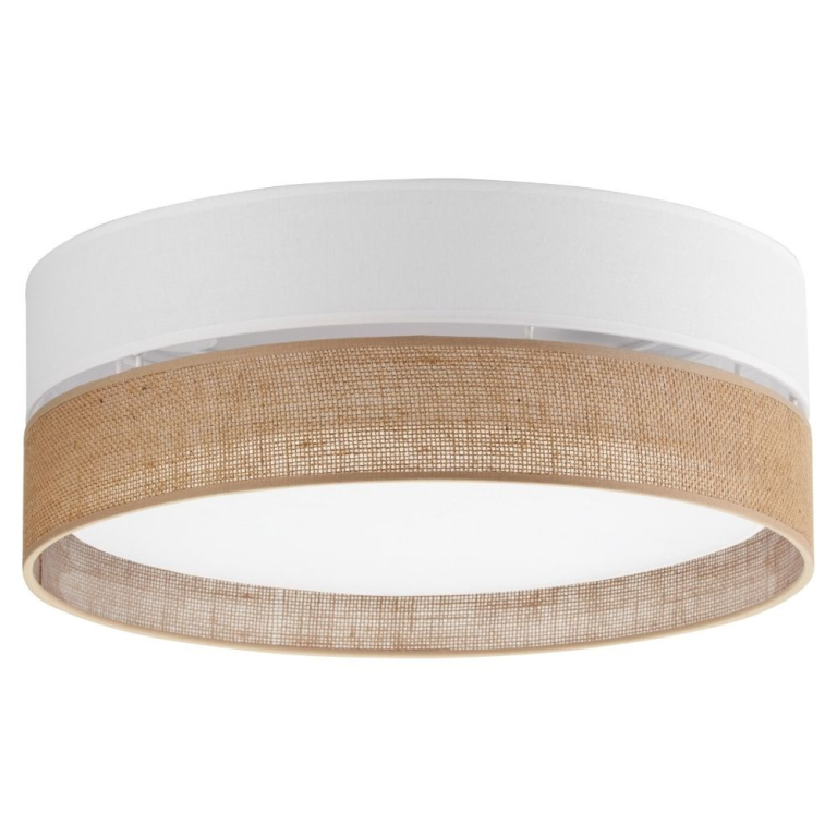 famlights famlights | Deckenleuchte Lias in Weiß und Braun E27 3-flammig 450mm