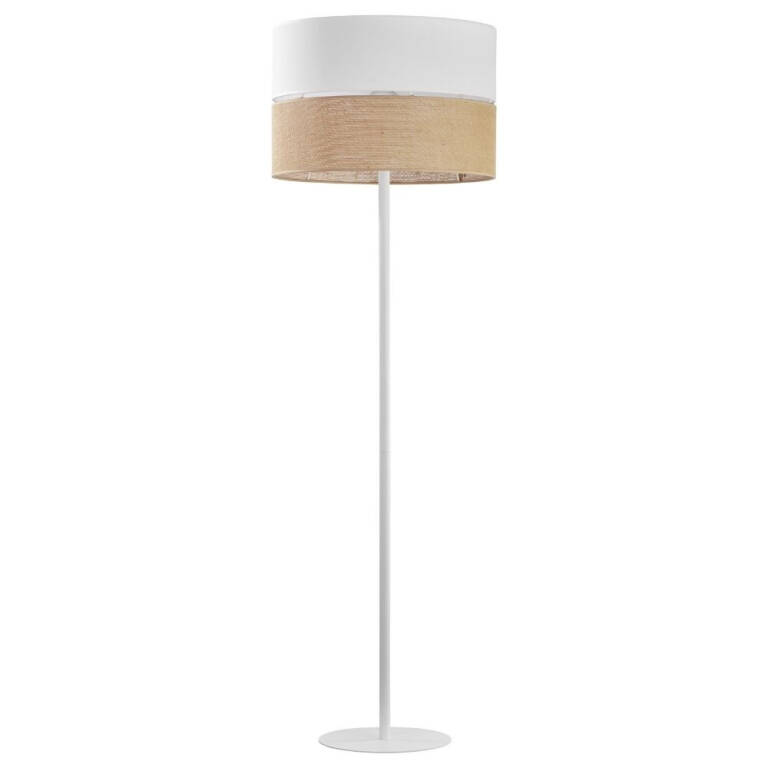famlights famlights | Stehleuchte Lias in Weiß und Braun E27