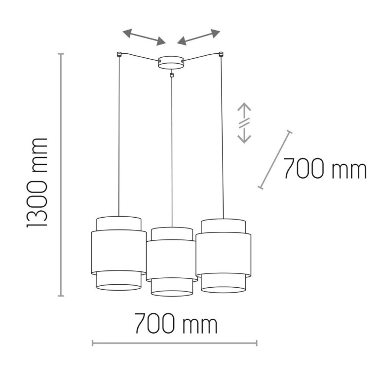 famlights famlights | Pendelleuchte Kate in Schwarz und Braun E27 3-flammig 700mm