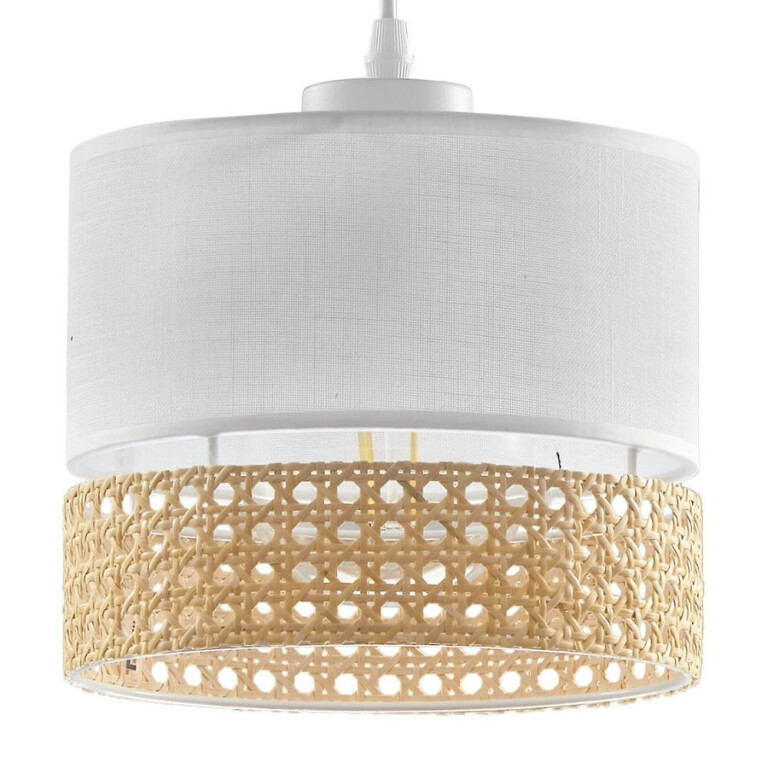 famlights famlights | Pendelleuchte Jay in Weiß und Braun E27 200mm