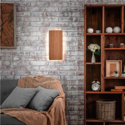 famlights famlights | Wandleuchte Clara in Braun G9 2-flammig eckig