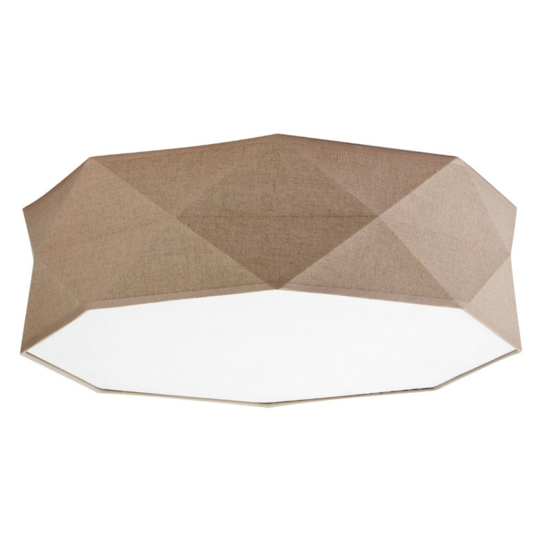 famlights famlights | Deckenleuchte Samuel aus Stoff in Beige 4xE27 rund