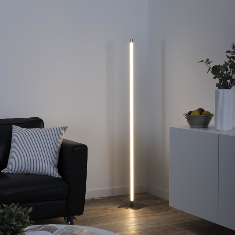 famlights famlights | LED Stehleuchte Alexia in Silber 10,8W 1200lm gerade
