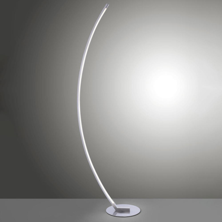 famlights famlights | LED Stehleuchte Alexia in Silber 10,8W 1200lm gebogen