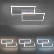 famlights | LED Deckenleuchte Alice in Silber 2x20W 4800lm
