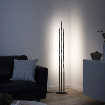 famlights famlights | LED Stehleuchte Kilian in Silber 10,6W 1060lm