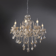 famlights | Pendelleuchte Jannik in Champagner E14 8-flammig